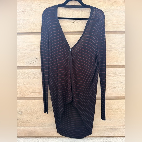 Alexander Wang Black and Red Striped Sweater with stunning drape back - Picture 3 of 3